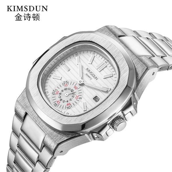 

wristwatches 2021 watch men kimsdun fashion sport quartz relojes clock mens watches business waterproof relogio mascul, Slivery;brown