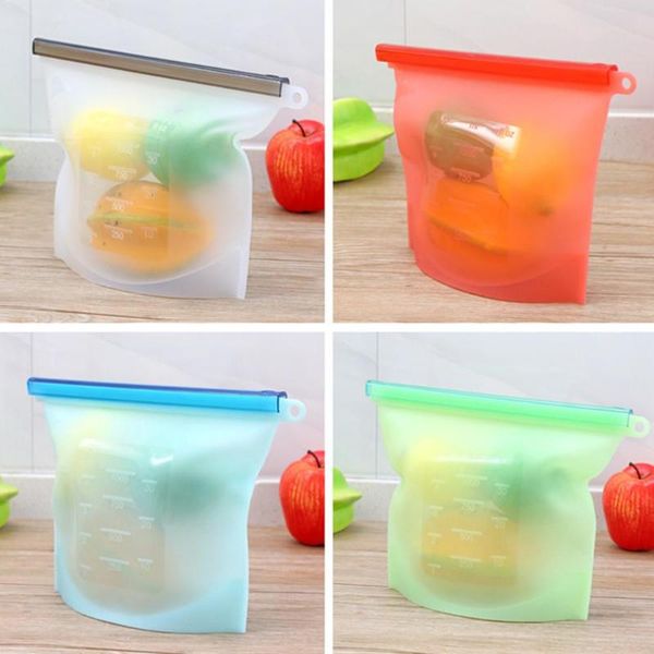 

silicone storage vacuum sealed bag for refrigerator fruit fresh-keeping kitchen supplies outdoor travel bags
