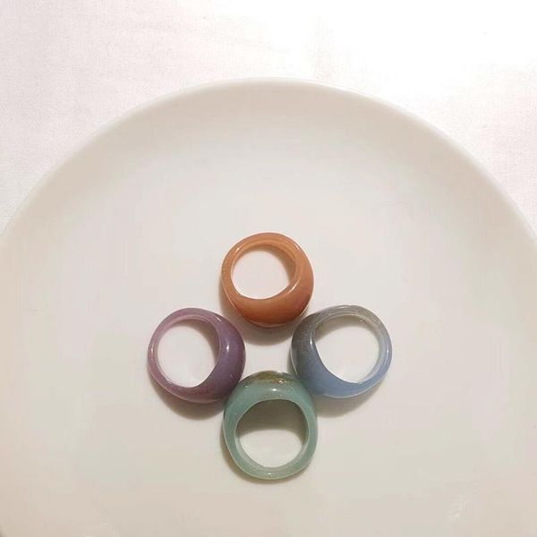 

cluster rings 2021 fashion colorful resin finger foil acrylic irregular bohemian glitter ring wedding bands party birthday jewelry gift, Golden;silver