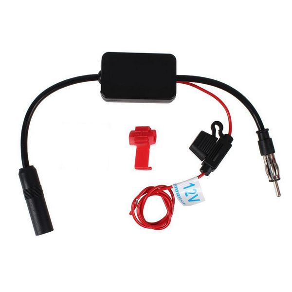 

2021 black 12v car automobile radio signal amplifier ant-208 auto fm antenna booster fast ship