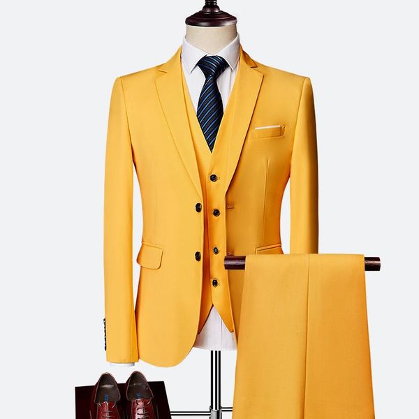 

men's suits & blazers formal business wedding 3 pcs suit ( jacket pants vest ) trousers dress casual men customize hand made clothes, White;black