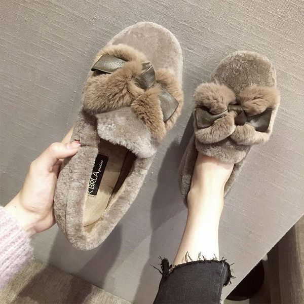 

boots furry winter women snow with luxury plush indoor fur shoes, Black