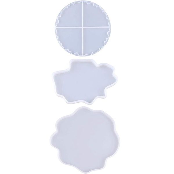

jewelry pouches, bags 3 pack large resin molds irregular epoxy silicone for diy geode agate slice coasters, holders, Pink;blue