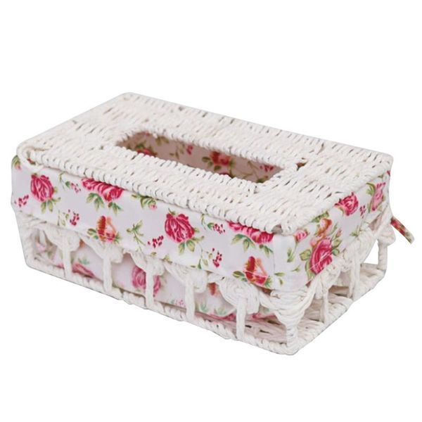 

tissue boxes & napkins creative handmade rattan box, household paper storage basket,home decoration (hollow floral style,1 pcs)