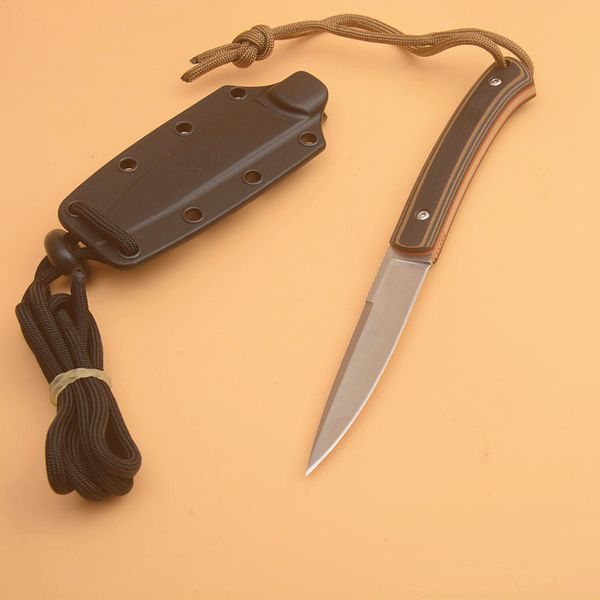 Высочайшее качество Выживание прямой нож 8CR13MOV атласная точка пальмы полные Tang G10 ручка фиксированная лезвия ножи с кидекс