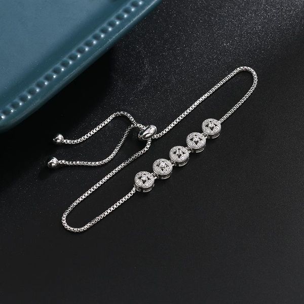 

link, chain weimanjingdian brand arrival exquisite cubic zirconia bolo bracelets in adjustable fit all size, Black