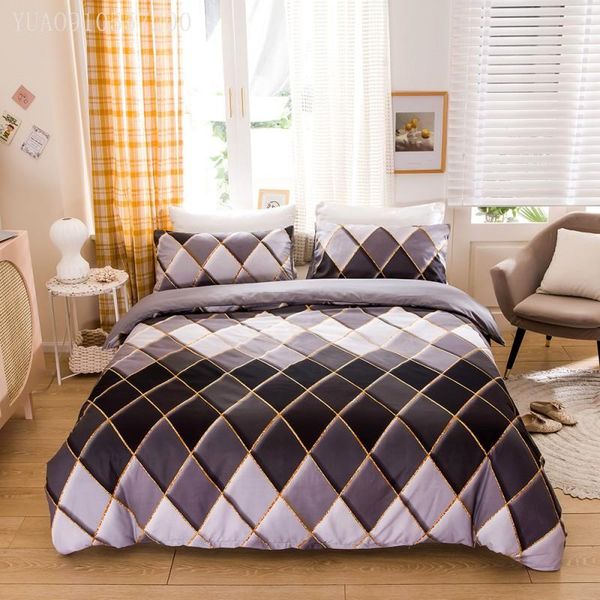 

bedding sets modern double size luxury rhombus geometric pattern duvet cover with pillowcase single  bed set