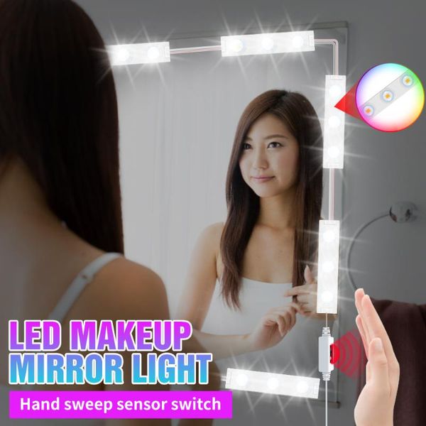 

vanity lights led bulbs 2 6 10 14kit mirror light wall lamp usb 5v makeup dimmable with hand sweep sensor