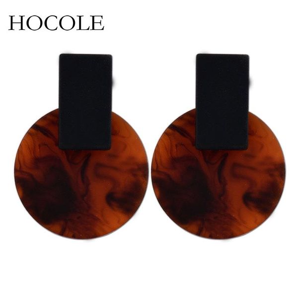 

dangle & chandelier hocole acrylic brown gray blooming drop earrings temperament round geometric for women statement jewelry brincos, Silver