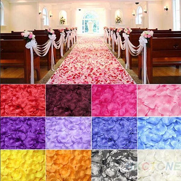 

party decoration 500/1000pcs rose flower petals leaves wedding decorations festival confetti decor event & supplies
