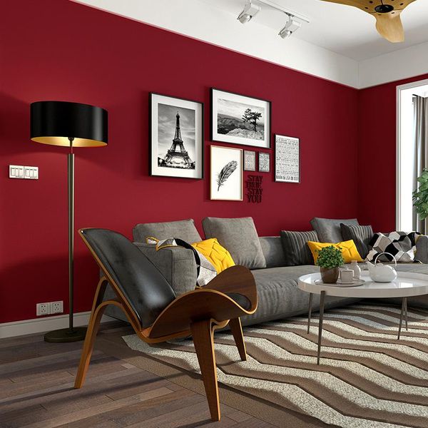 

wallpapers [waterproof and antifouling] urban beauty red wallpaper plain modern minimalist non-woven silk