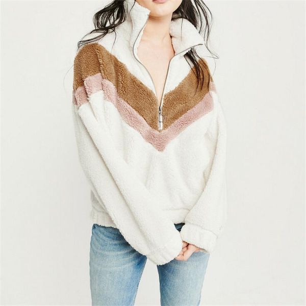 

women's hoodies & sweatshirts ladies warm fleece autumn winter hooded zip up sweatshirt womens long sleeve jumper, Black