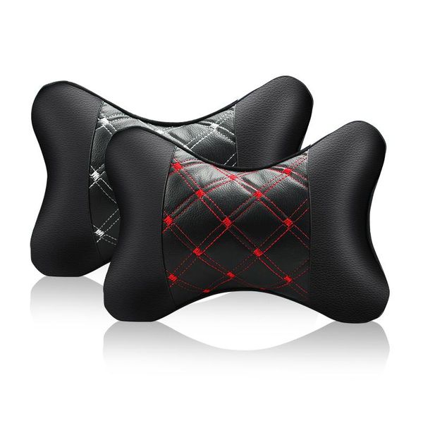 

seat cushions wesheu auto car neck pillow safety head headrest support rest cushion pu leather breathe pillows