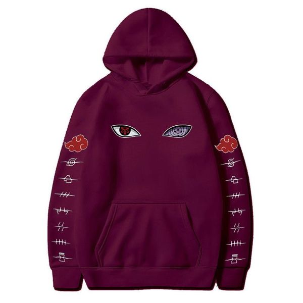 

men's hoodies & sweatshirts annual 2021 sweatshirt akatsuki symbol printed hoodie japanese anime street wearing men and women oversized, Black
