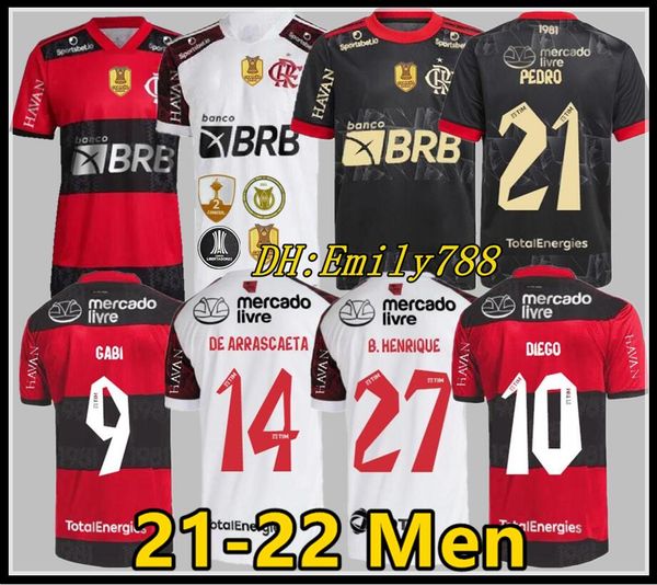 

flamengo soccer jerseys player version 2021/22 diego e.ribeiro gabriel b. gabi football shirts matheuzinho gerson pedro de arrascaeta jersey, Black;yellow