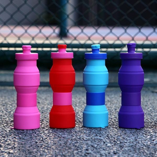 

water bottle 7 colors 800ml silicone collapsible bottles portable folding kettle for home travel camping hiking outdoor sport fitness