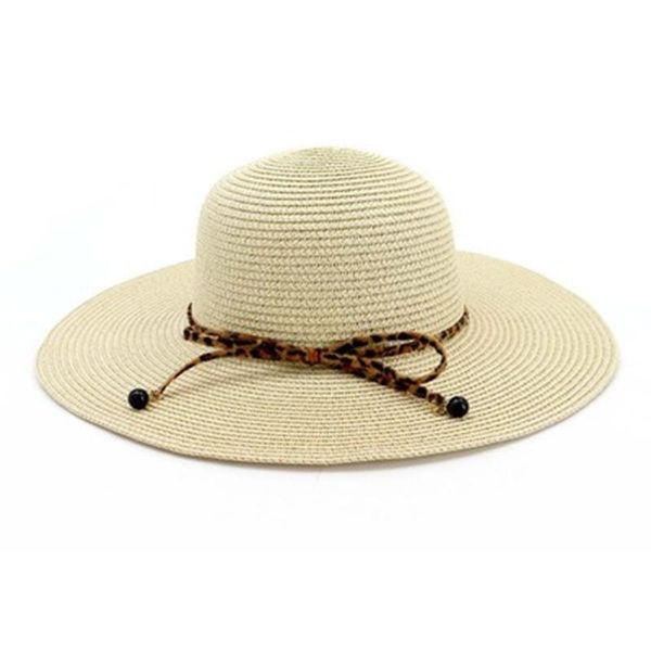 

wide brim hats women big 15cm leopard belt dome summer straw sun protection outdoor beach party solid, Blue;gray