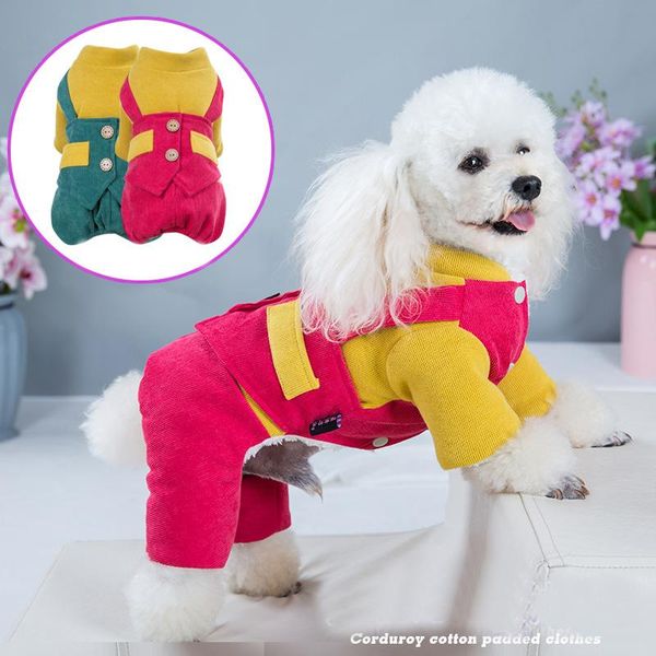 

dog apparel jumpsuit winter pet clothes thick fleece warm puppy cat clothing four leggs overalls for small medium dogs chihuahua outfits