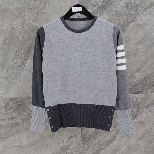 

autumn and winter 2019 tb color matching four bar stripe pullover slim fit wool sweater women's fashion, White