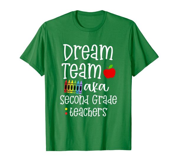 

dream team second grade funny teachers back to school gift t-shirt, White;black