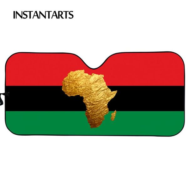 

car sunshade fashion black power african unia flag pattern universal windshield heat reflector sun shade for uv and