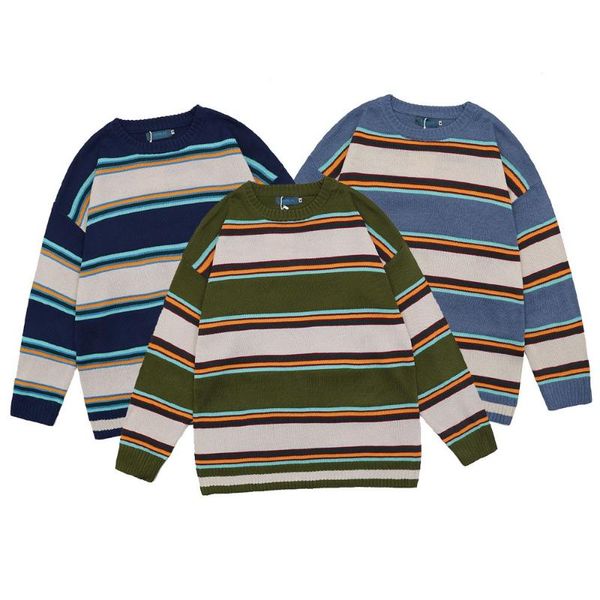 

women's sweaters striped orange blue casual fashion designer oversized woman winter clothes women 2021 pullover femme chandails top, White;black