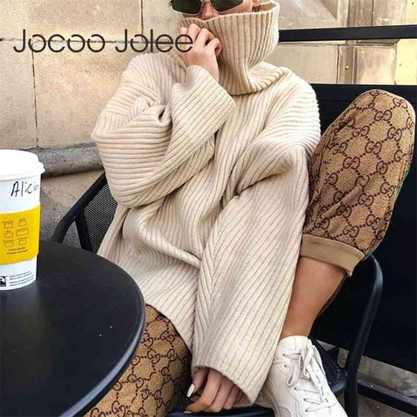 

women solid batwing sleeve turtleneck long style sweater europe loose vintage knitted pullover winter casual jumpers 210416, White;black