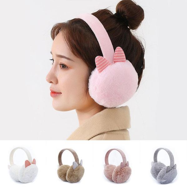 

berets women ear warmers winter earmuffs apparel accessories solid color stripe earwarmers ears fashion sweet headband earmuff, Blue;gray