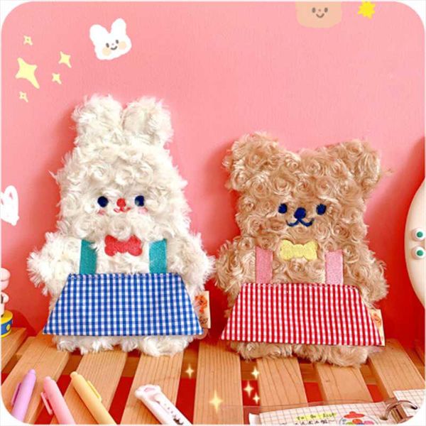 

fluffy pencil cases cute girl card bag purse bear stationery bags office school supplies