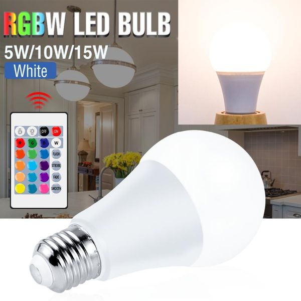 

bulbs smart control rgb light bulb e27 led colorful lamp 5w 10w 15w lampada 220v rgbw magic 110v home decorate