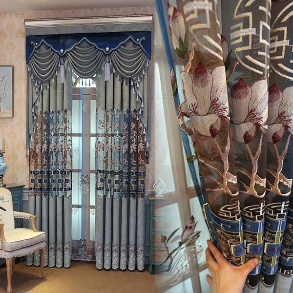 

curtain & drapes light luxury high-end chinese embroidery chenille velvet home decoration customization curtains for living dining room bedr
