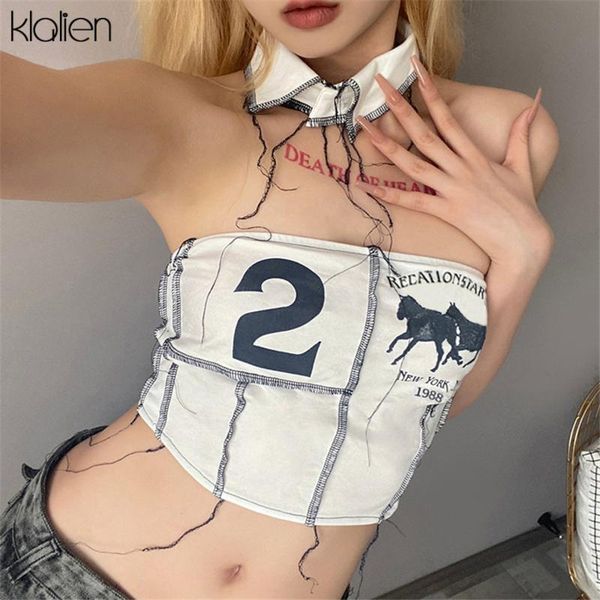 

fashion casual slim wild streetwear female tank women simple stretch white print letter vest 2021 women's tanks & camis