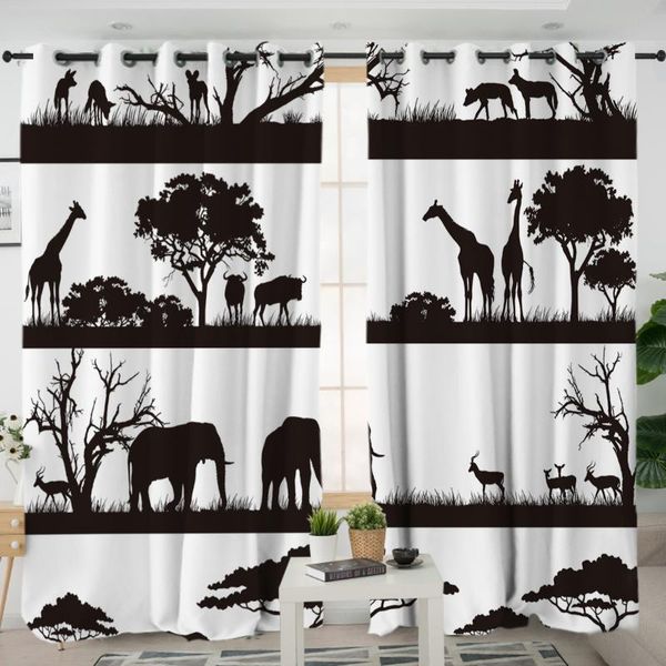 

cartoon animals 3d window curtains cortinas de dormitorio print room home decor rideau fenetre drapes cotinas salon curtain &