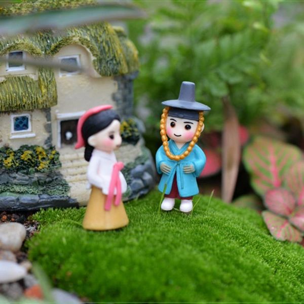 

korean lovers figure ornaments miniature dollhouse bonsai fairy garden decor 69hc decorative objects & figurines