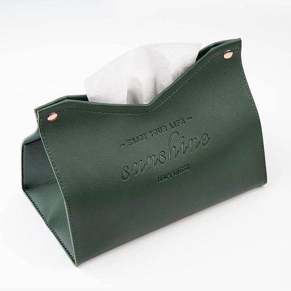

tissue boxes & napkins pu leather rectangular box cover facial case napkin dispenser waterproof and multifunction