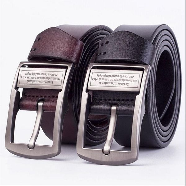 

belts fashion 100% men's real genuine cow leather waistband alloy pin buckle waist belt strap girdle elegant for man gift pd14#1, Black;brown