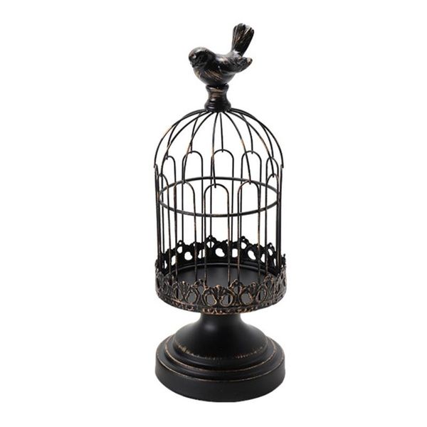 

candle holders 1pc hollow candlestick birdcage design stand iron ornament