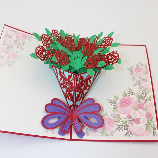 

greeting cards 5 types 3d paper-cut carnation sunflower lily tulips paper postcard teachers' mother's day wedding birthday gift