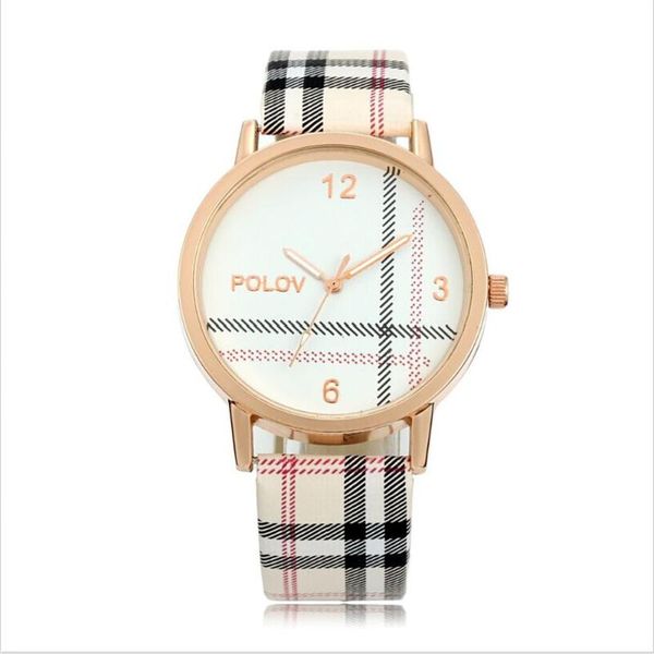 

quartz watch women pu leather strap wrist casual female clock wristwatches, Slivery;brown