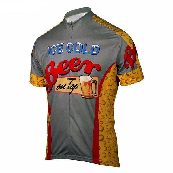 

2021 retro ice cold beer summer cycling short sleeve jersey, Black;red