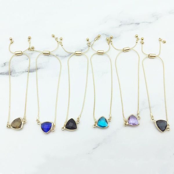 

charm bracelets korean fashion bohemian style women adjustable bracelet big triangle geometric crystal gift, Golden;silver
