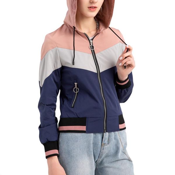 

women's jackets jacket women casual harajuku striped long-sleeved spring zipper coat polyester slim fit casaco feminino, Black;brown