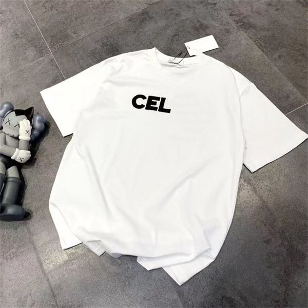 

ce home towel embroidered short sleeve t-shirt women's 2022 spring and summer new simple versatile loose round neck top, White;black