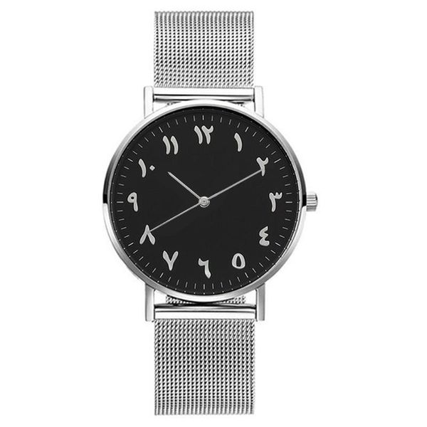

wristwatches women silver mesh belt arabic numbers watch luxury stainless steel quartz female wrist watches montre femme, Slivery;brown