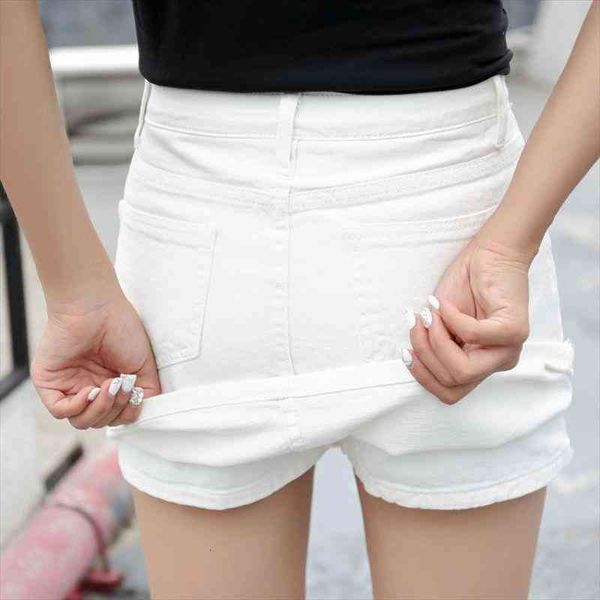 

woman skirts denim skirt womens summer high waist a- line white divided skirts women mujer faldas saias mulher, Black