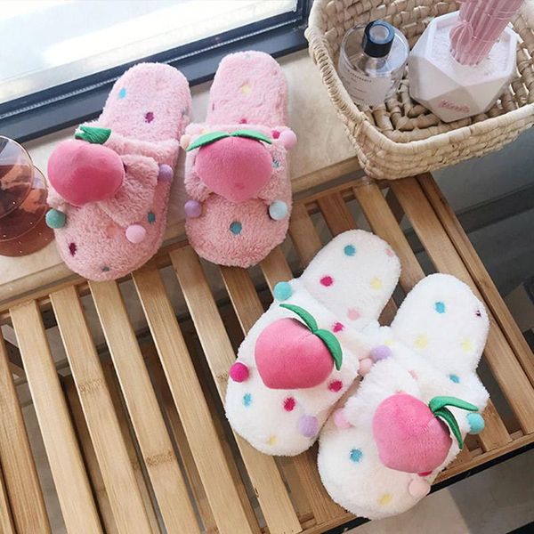 

women indoor slippers cartoon animals female flats shoes winter non-slip warm plush house soft bedroom fashion, Black