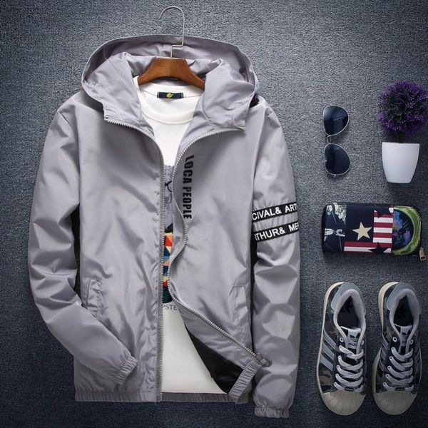 

men's jackets 2021 spring and autumn jacket casual korean sports fashion youth thin hooded, Black;brown