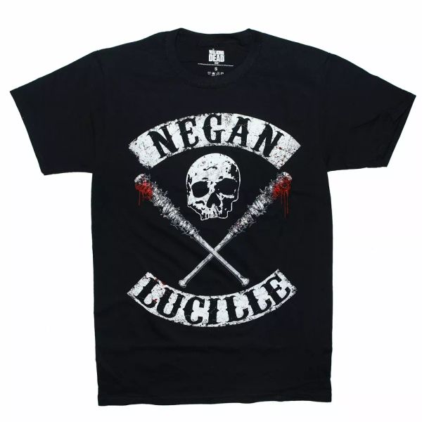 

the walking dead negan lucille skull logo t shirt sizes s to 3xl, White;black