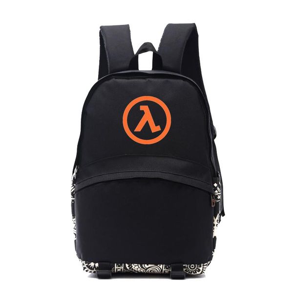 

backpack retro game half life black school casual nylon bag gamer backpacks