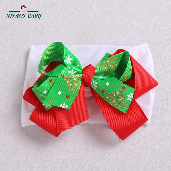 

hair accessories fashion christmas baby headband ribbon bow nylon born glitter bowknot headwear turban party, Slivery;white